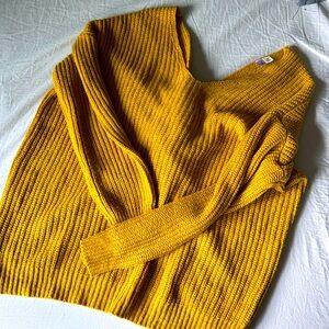 Marigold color twist openback size med sweater